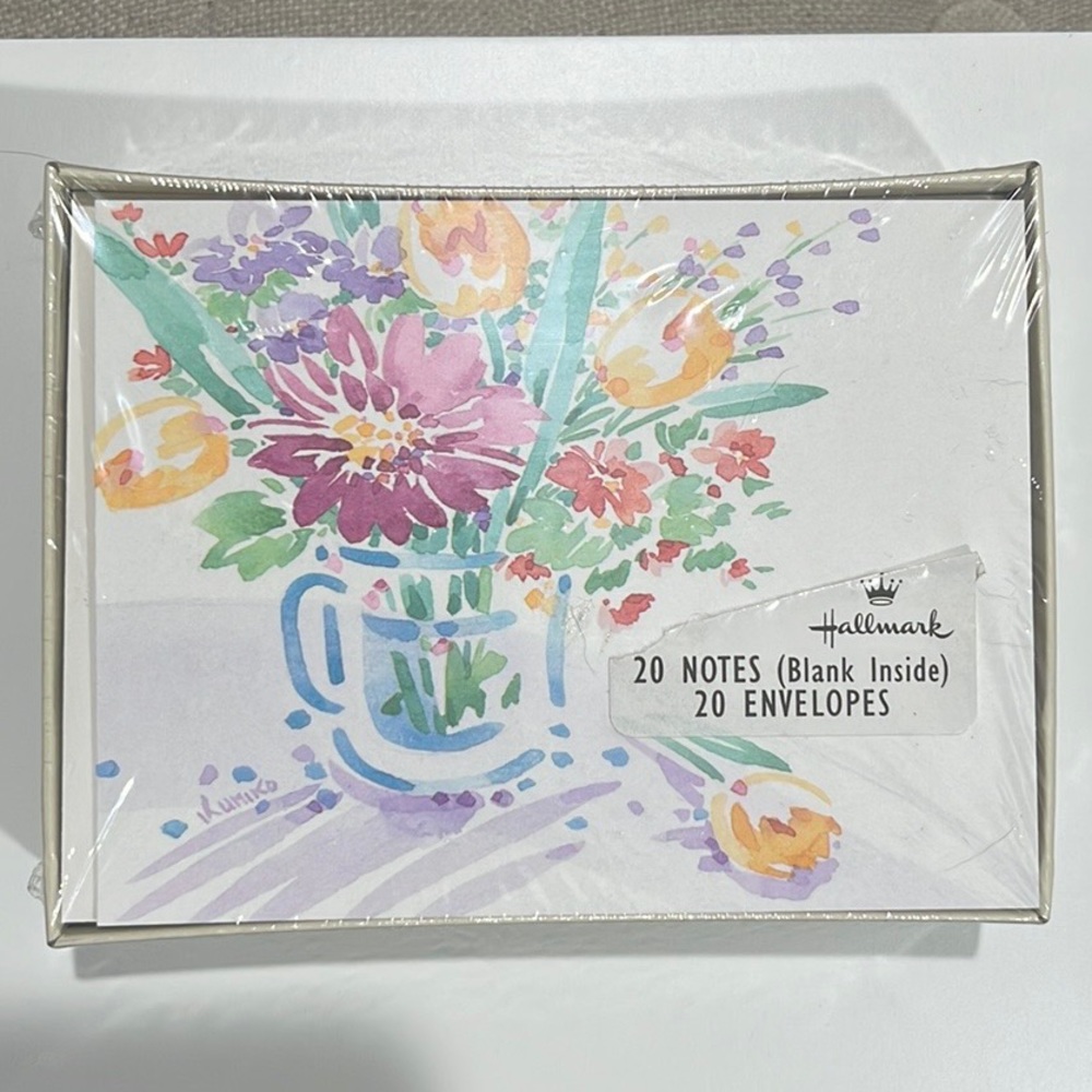Water color design, Hallmark cards, 20 notes and 20 env, brand new in packaging